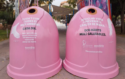 Recogida de vidrio a favor del cáncer de mama